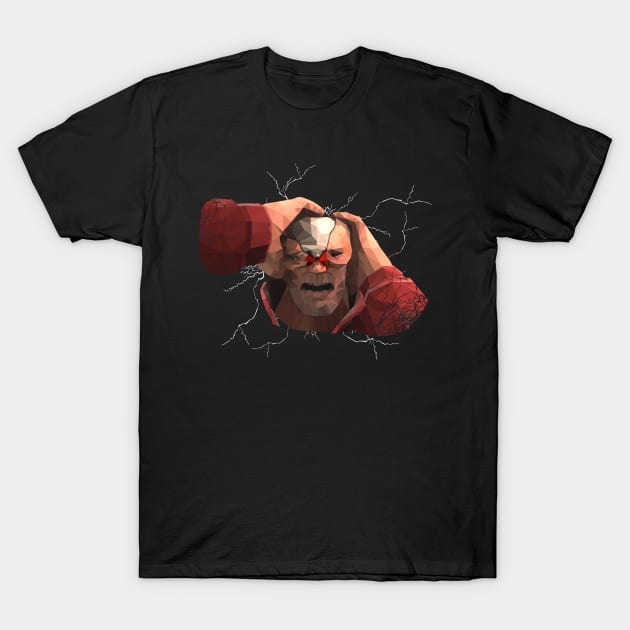 Splitting Headache Low-Poly Scream Fortress Soldier T-Shirt by hoodwinkedfool